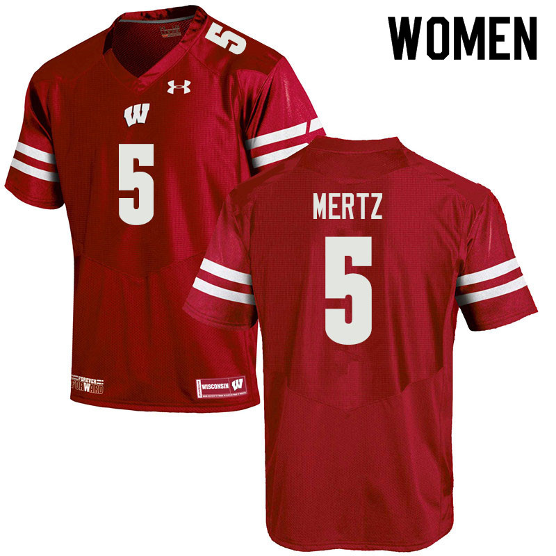 Women #5 Graham Mertz Wisconsin Badgers College Football Jerseys Sale-Red